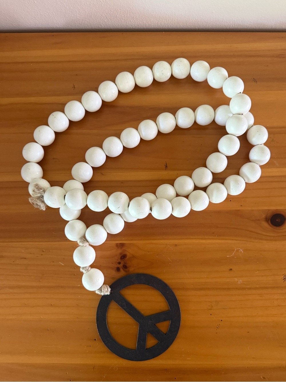 Wood Peace Bead Decor